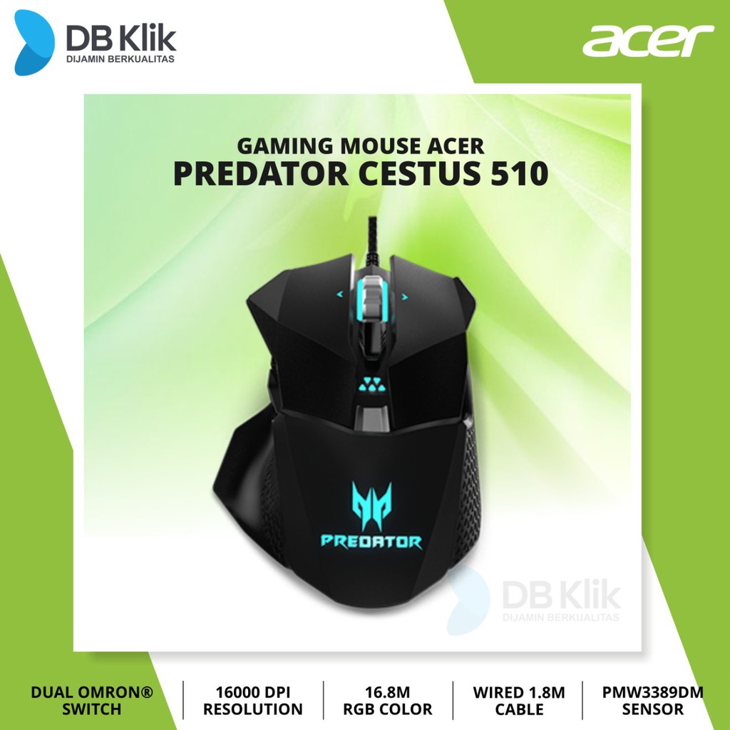 Mouse Gaming Acer Predator Cestus 510 RGB Wired 16000 DPI