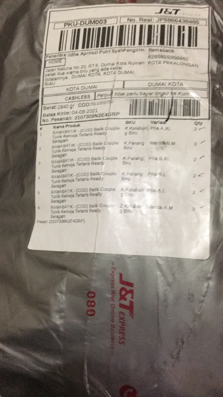 Ramabatik - (cod) Batik Couple Tunik Kemeja Terlaris Ready Seragam