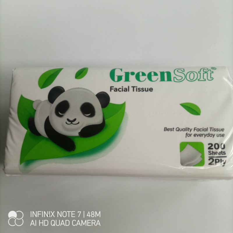 tisu facial GreenSoft panda 200 sheet