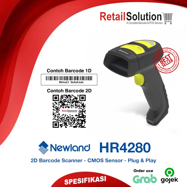 Barcode Scanner Handheld USB 2D - Newland AIDC HR4280 / HR-4280 / HR42
