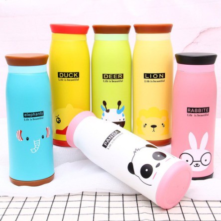 Termos Animal 500mL Ada KARET - Thermos Botol Minum Stainless Lucu untuk Anak