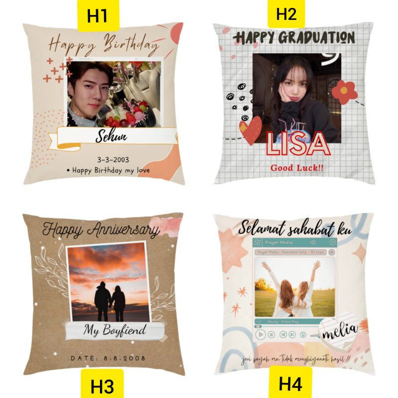 CUSTOM BANTAL 2 SISI FOTO WISUDA,BANTAL KADO PERNIKAHAN, ULANG TAHUN