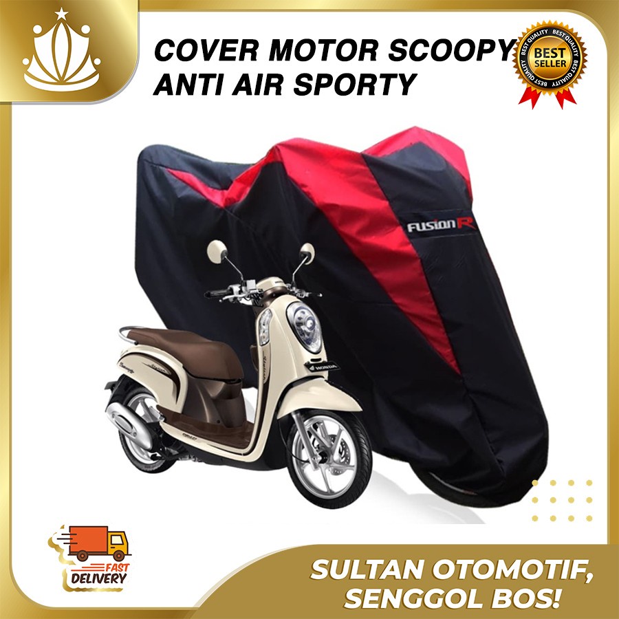 Sarung Motor Warna SCOOPY Waterproof / Penutup Motor Warna SCOOPY / Cover Motor Merek FUSION R