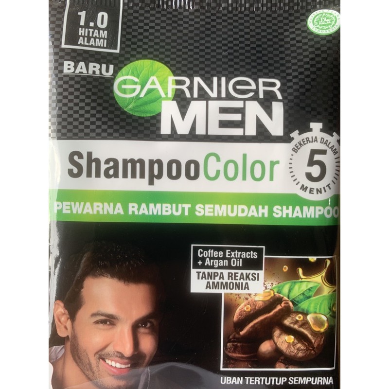 Garnier Men Shampoo Color Sachet Pewarna Rambut Hitam