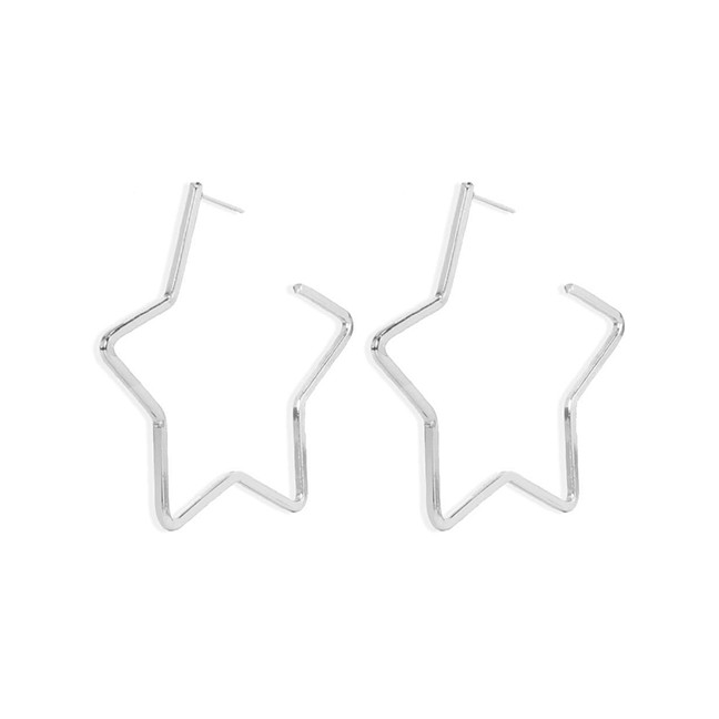 Fashion Five-pointed Star Alloy Geometric Round Five-pointed Star Earrings P23252