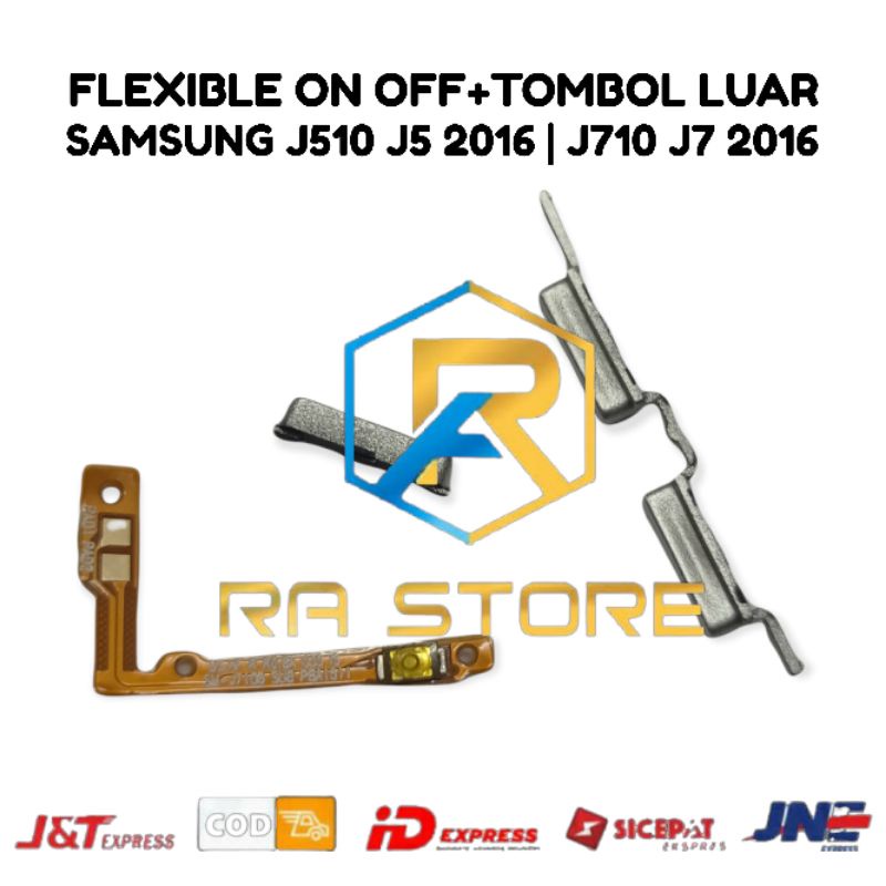 Pernik Tombol Luar On Off Volume + Flexible Flexibel On Off Samsung Galaxy J510 J5 2016 J710 J7 2016 Rubber