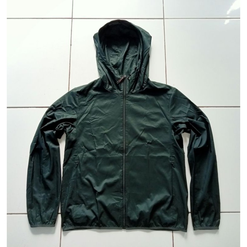 Jaket zip hoodie parasut uniqlo army original
