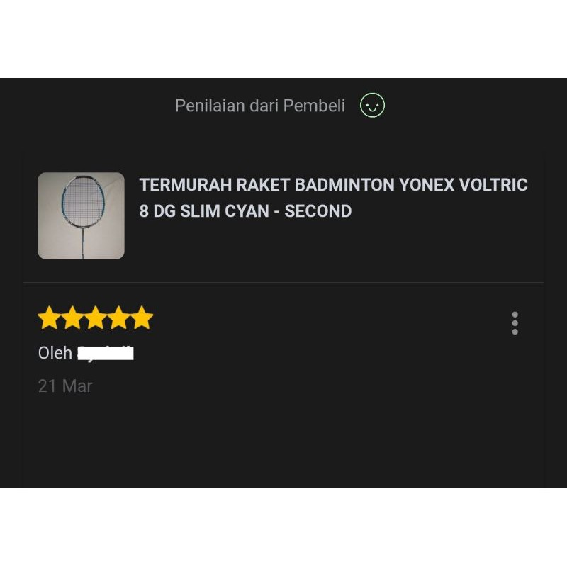 TERMURAH RAKET BADMINTON YONEX VOLTRIC 8 DG SLIM CYAN - SECOND JUAL CEPAT