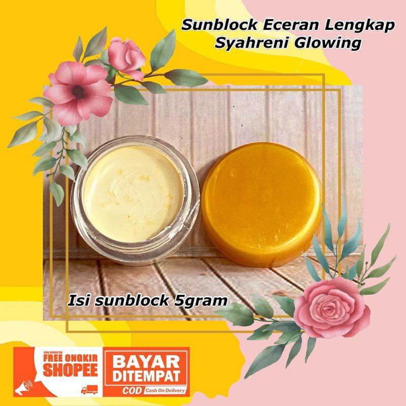 Bisa cod bpom skincare cream paket lengkap syahreni glowing set krim siang malam ori syahraeni syr-Sunblock
