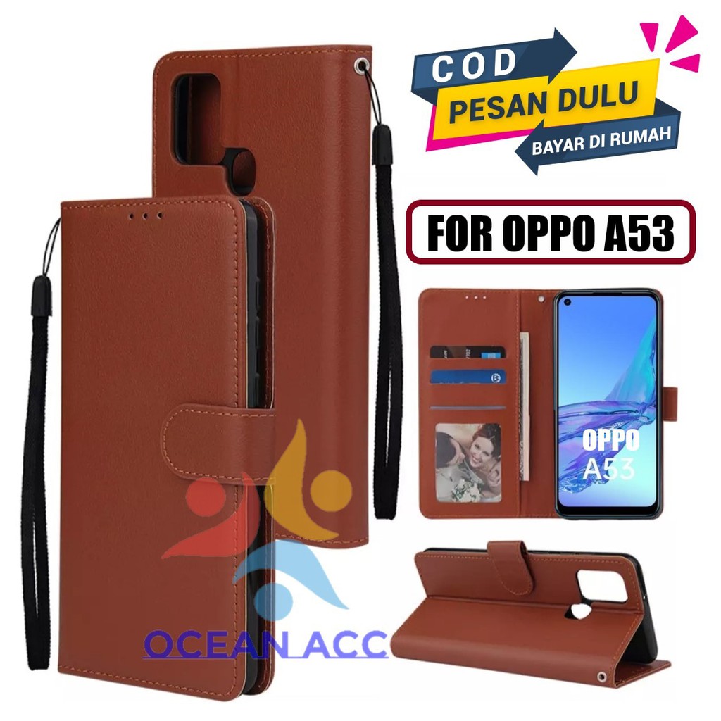 DOMPET HP UNTUK OPPO A53 (2020) LEATHER FLIP CASE OPPO A53 (2020) NEW
