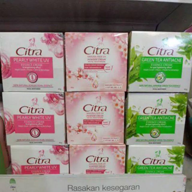 CITRA HAZELINE Moisturizer eseensce cream CITRA CREAM pearly/sakura/green tea 40gr