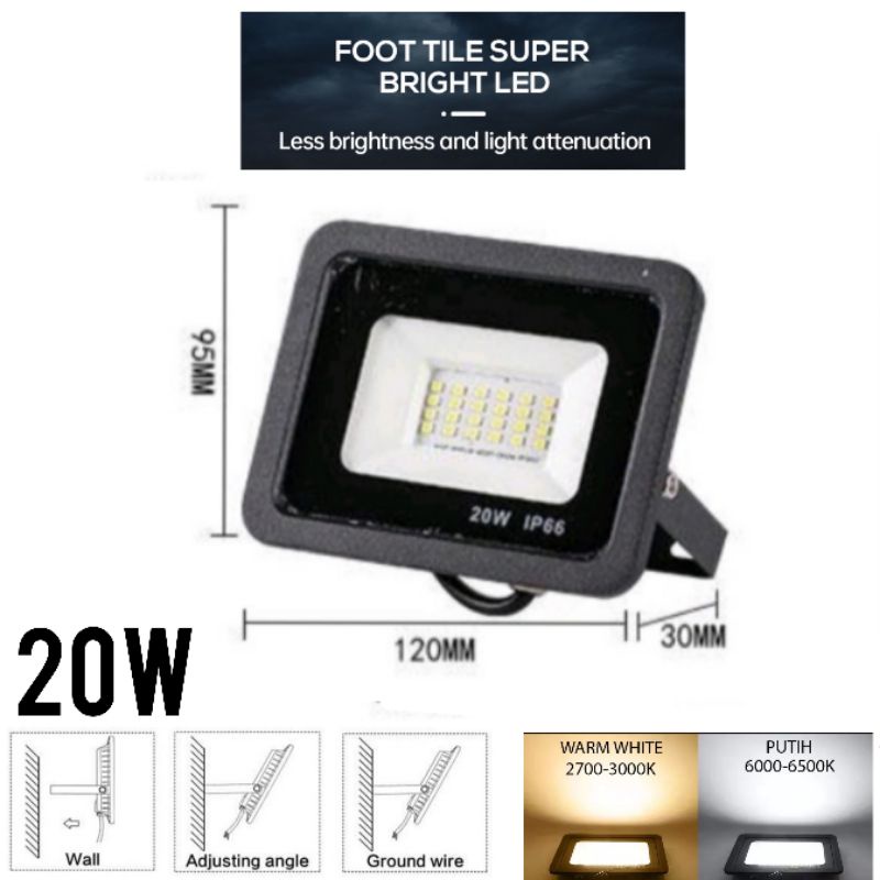 Lampu Sorot  LED SLIM 10W 20W / Outdoor / Taman / Tembak / Panggung / Lapangan -IBZ