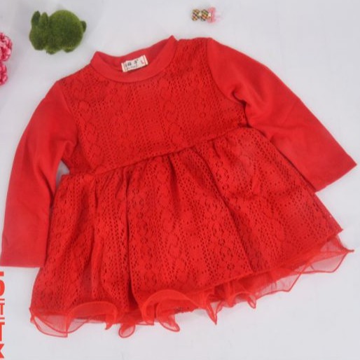 HONEY BJ148 DRESS MERAH NATAL anak balita perempuan christmas rok import