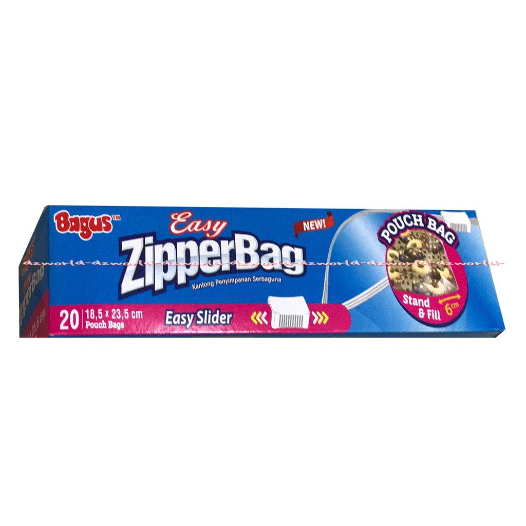 Bagus Easy Slider Zipper Bag Isi 20 Kantong Penyimpanan Makanan Berbahan Poly Ethylene