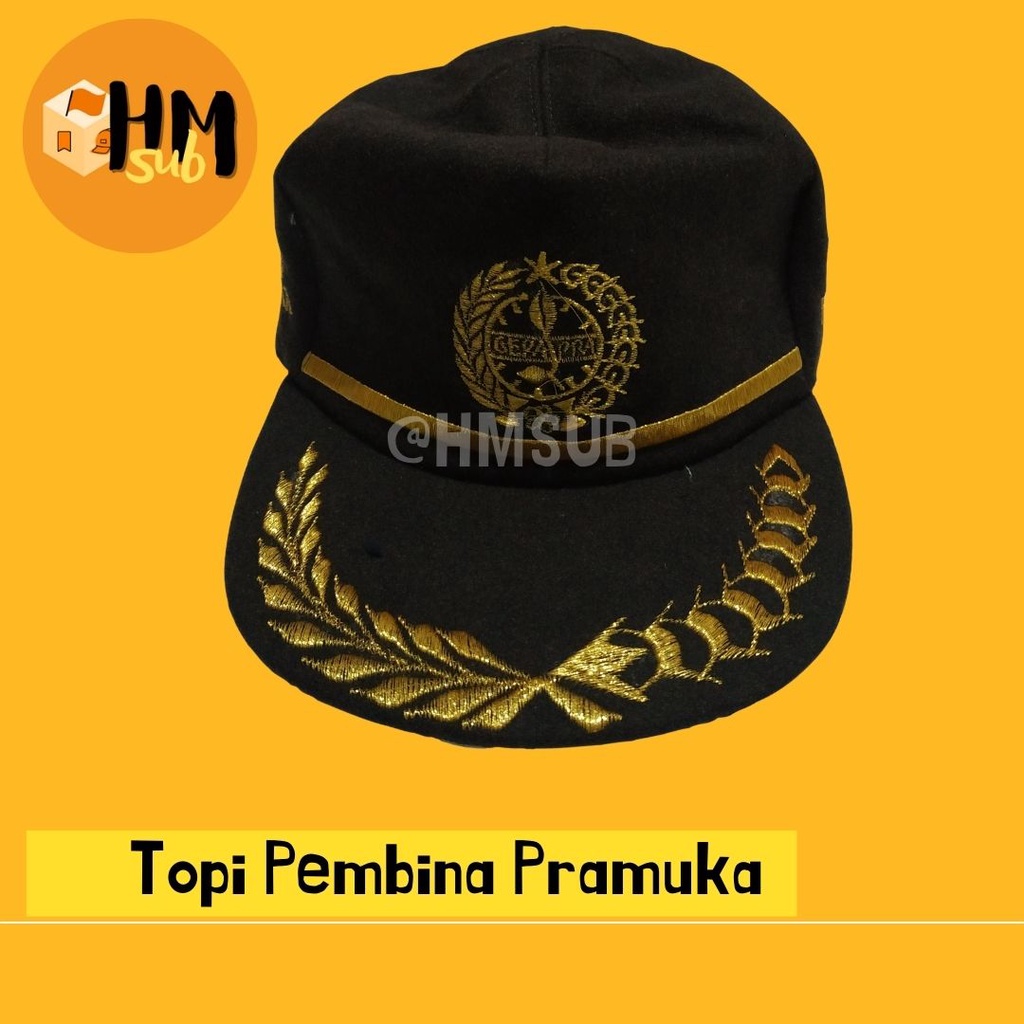 Topi Pembina Pramuka / Topi Pramuka bahan Laken / Topi Guru Pramuka