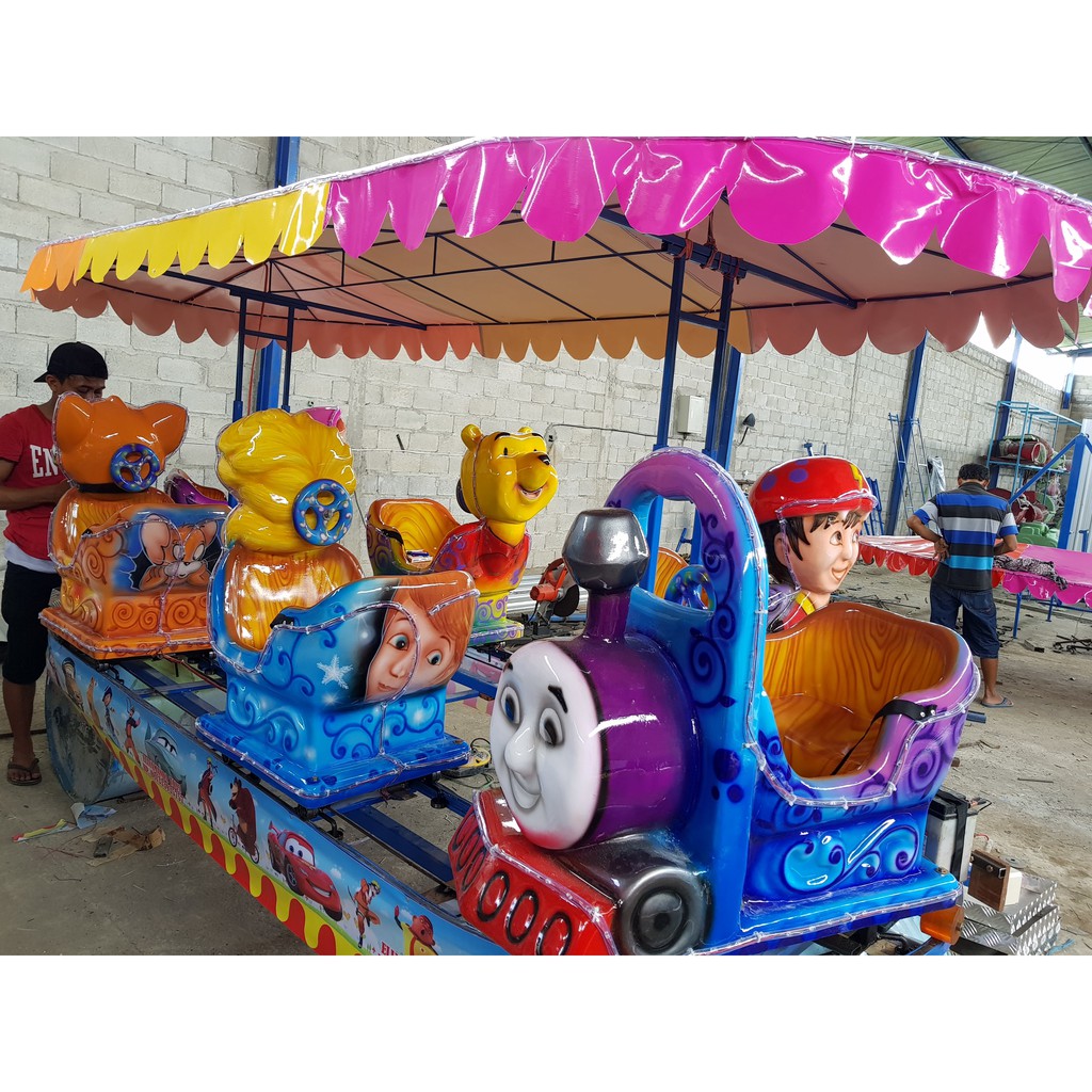 Odong-odong Kereta Rel Panggung Kartun Animal 7 Gerbong Fiber Glass