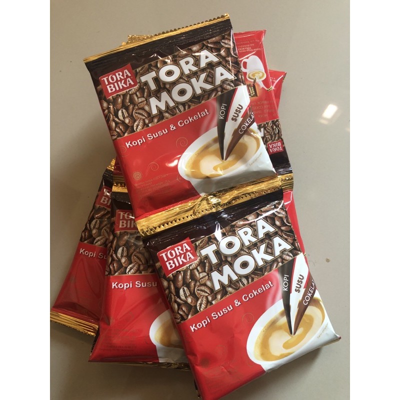 

TORA BIKA MOKA kopi susu dan cokelat 1 renteng isi 10 sachet