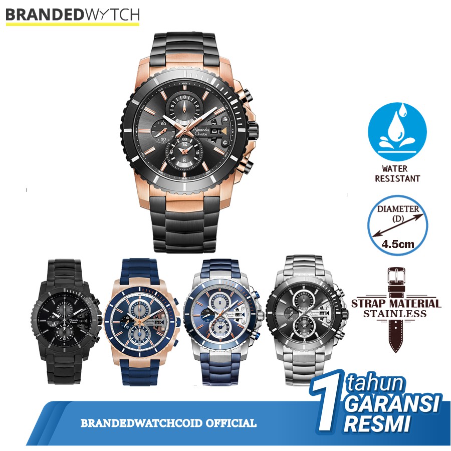 Jam Tangan Alexandre Christie AC 6455 Pria Original Diameter 4,5 cm /  Alexander Christie AC6455