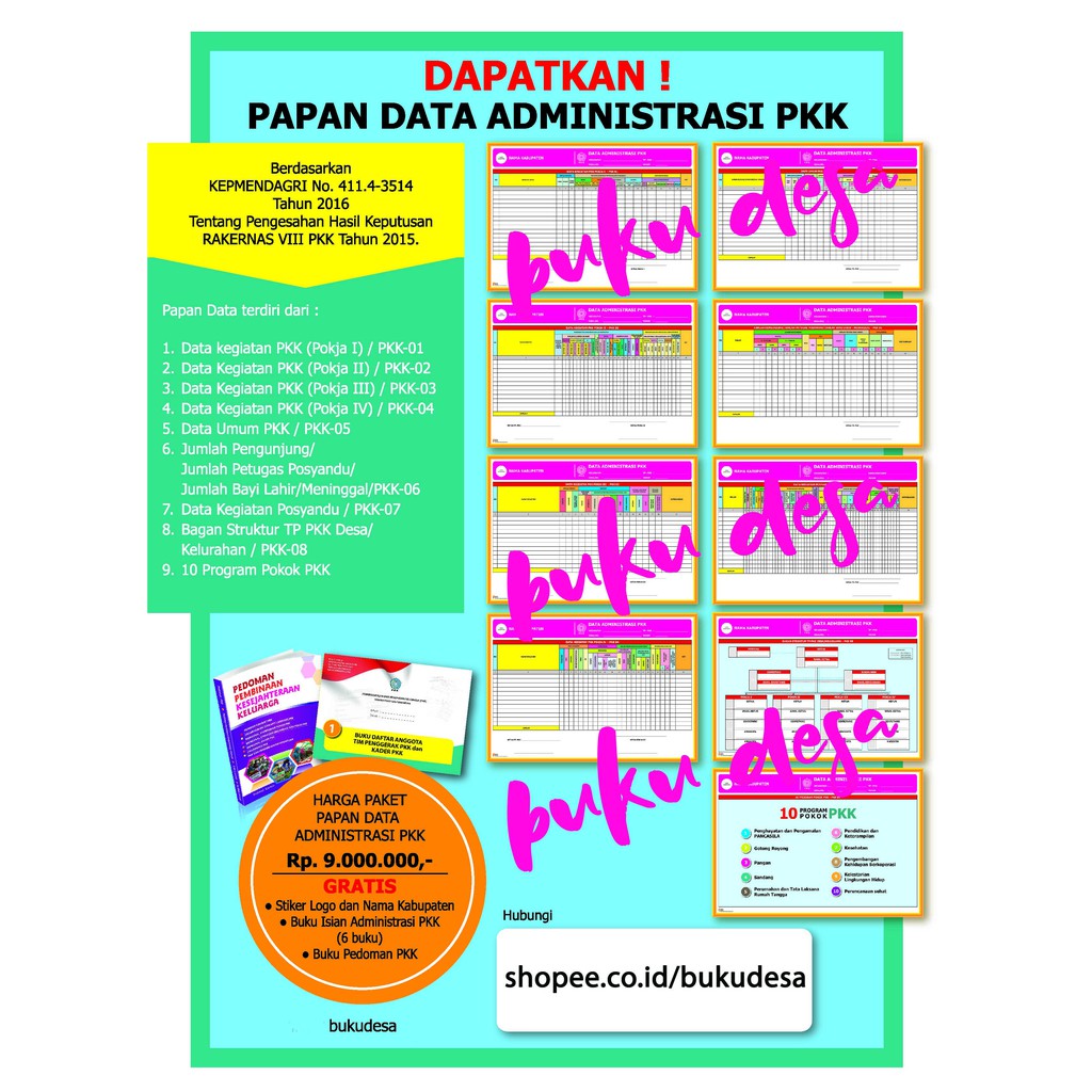 

NEGOSIASI BERLAKU# 9 PAPAN DATA PEDOMAN ADMINISTRASI PKK (Model Bingkai Kayu)