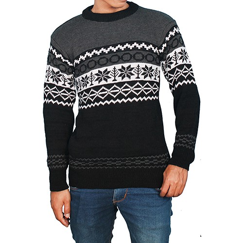 POJOK_FASHION.CO.ID - SWEATER RAJUT BLACKY TRIBAL BEST SELLER