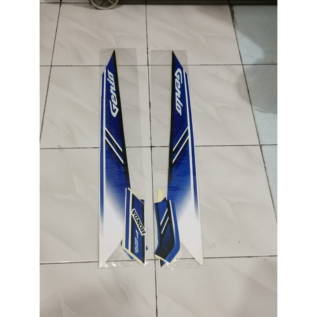 Stiker Bodi Lis Body Striping Genio Putih Biru