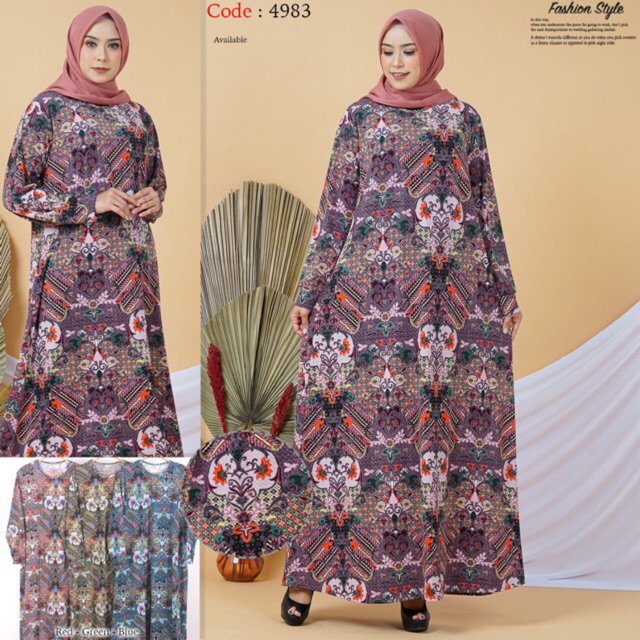 Dress Bumil - LD110 Gamis Lemon Skin BATIK / Gamis Bumil / XXL / R.9 - 023-4983