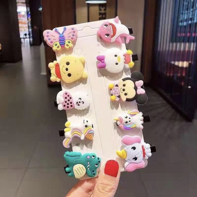 Jepit rambut anak lucu karakter 1 papan isi 10 pcs