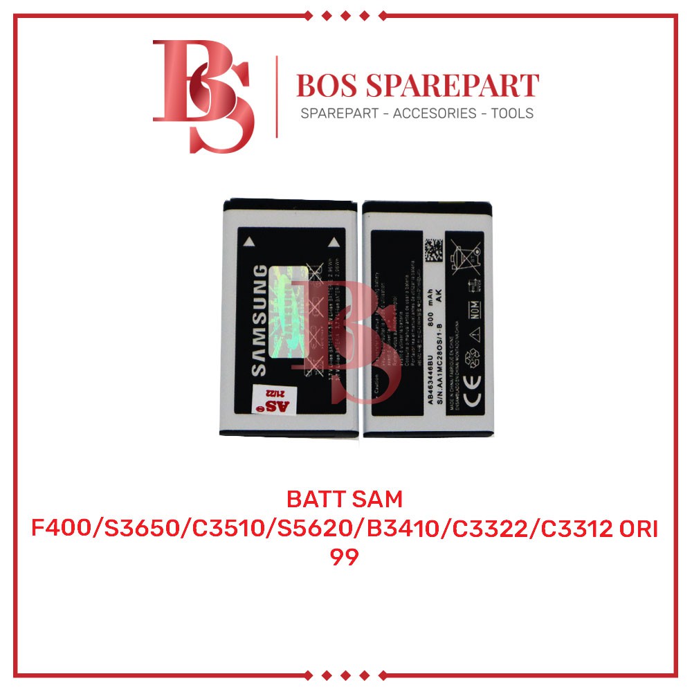 BATERAI SAMSUNG F400 / S3650 / C3510 / S5620 / B3410 / C3322 / C3312 ORI 99 / BATTERY / BATRE