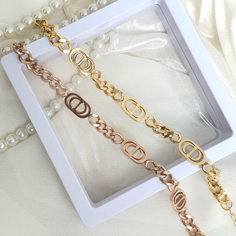 Gelang Rantai Sisik Naga CD Antikarat Titanium Asli