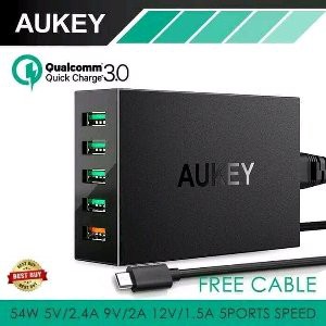 AUKEY QC 3 0 USB 5 PORT FREE MICRO USB CABLE