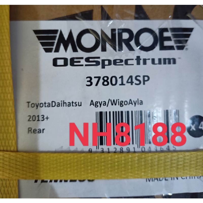 MONROE SHOCKBREAKER BELAKANG AGYA/AYLA