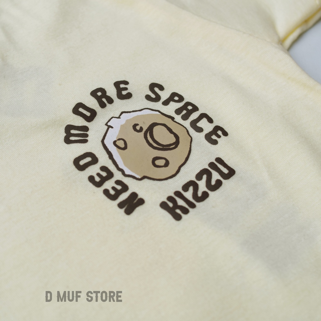 Kizzu Kaos Anak Premium Cotton 30s Usia 1-12 Tahun Space Cream- dmufstore
