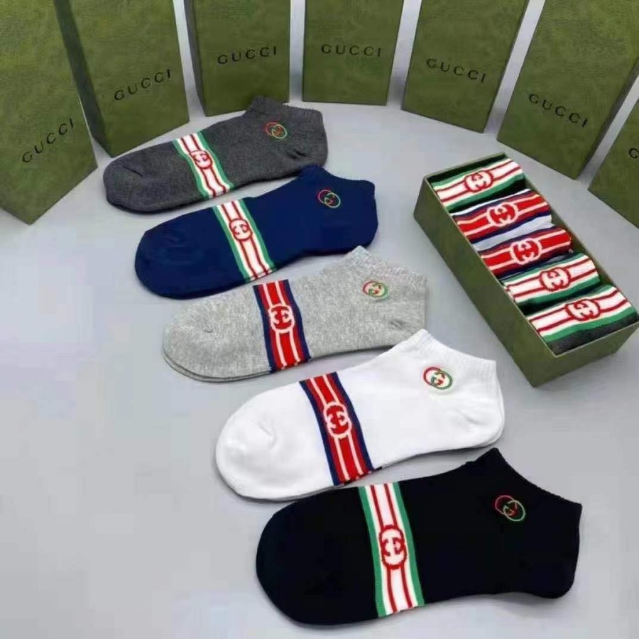 kaos kaki set socks premium quality lv branded new p1shoes