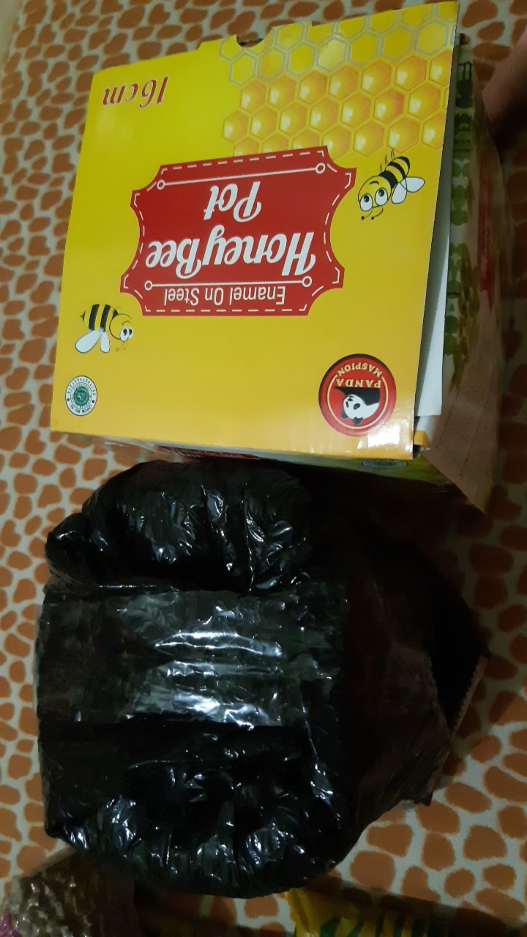 Maspion Panci Enamel 16 Cm Honey Bee Pot - Kuning