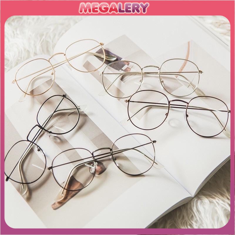 Kacamata Wanita Lensa Rangka Transparan Retro Vintage Metal Frame Eyeglasses/Kacamata Vintage