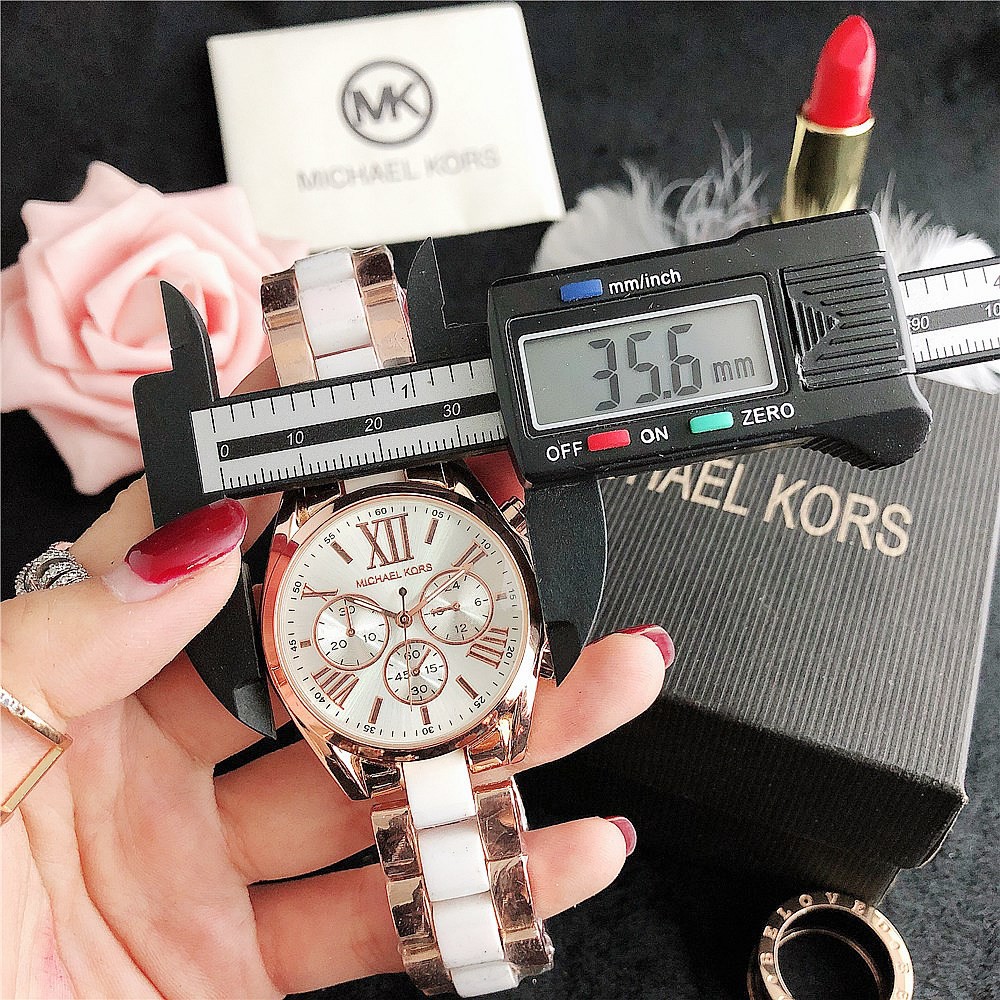 Michael Kors Jam Tangan Wanita MK Ceramic Strap Jam Tangan Quartz Bisnis Fashion Tiktok Hot-5