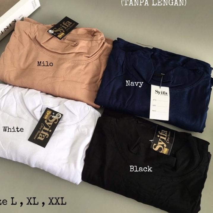 Langsung Beliii.. inner dress panjang bahan kaos rayon super tanpa lengan - iner gamis wanita manset