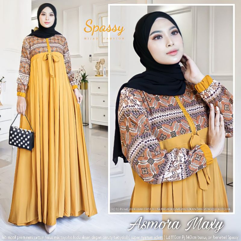 Asmora Maxy By Spassy ORI 100%_READY STOK REAL PICT GAMIS WANITA PREMIUM TERBARU