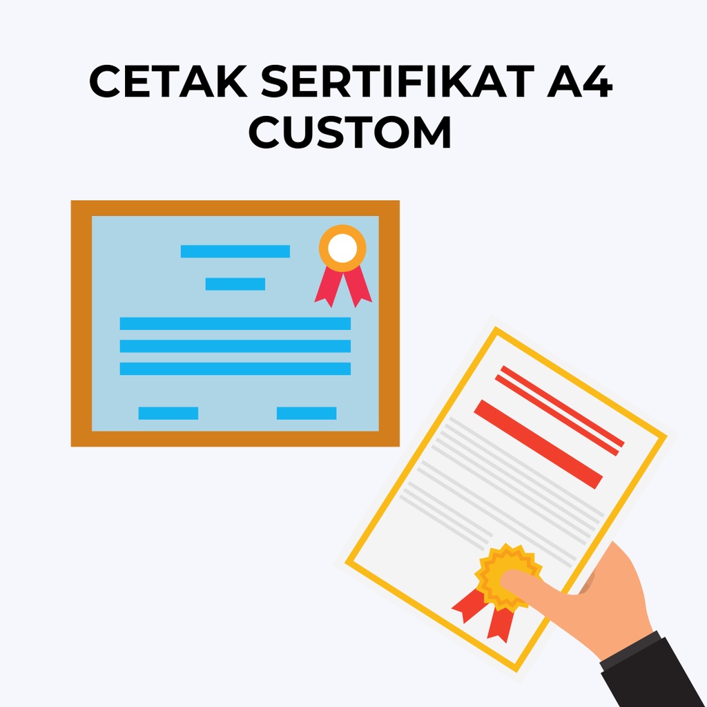 

[Ivory 230g] Cetak Sertifikat A4 / Piagam Murah Custom Desain Ukuran A4