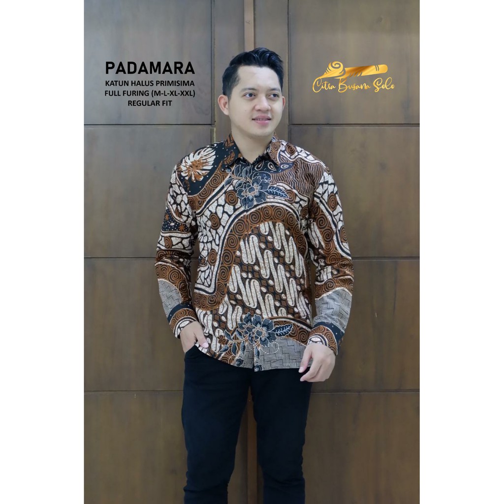 PADAMARA Kemeja Batik Pria Full Furing Bahan Katun Primisima