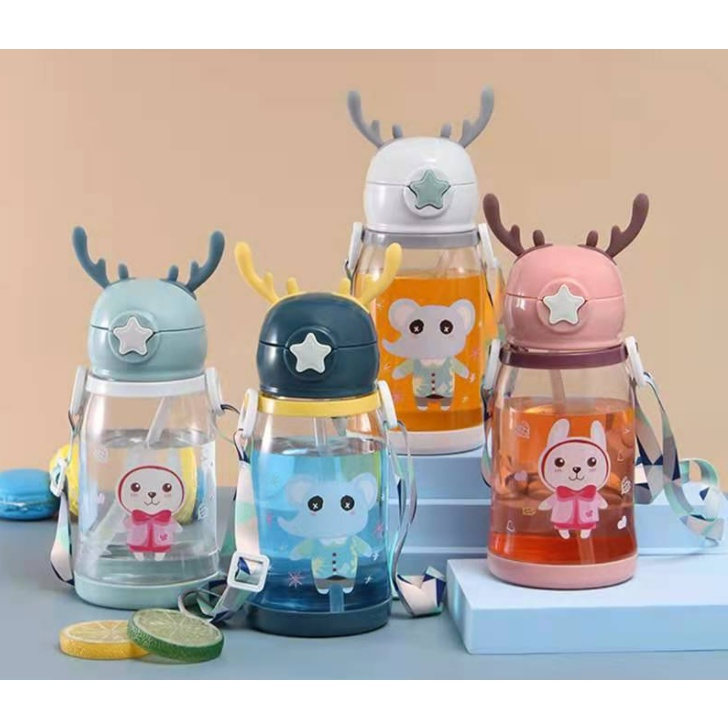 Botol Minum Anak Tanduk Rusa Free Pouch 244 Botol BPA Free Botol Anak