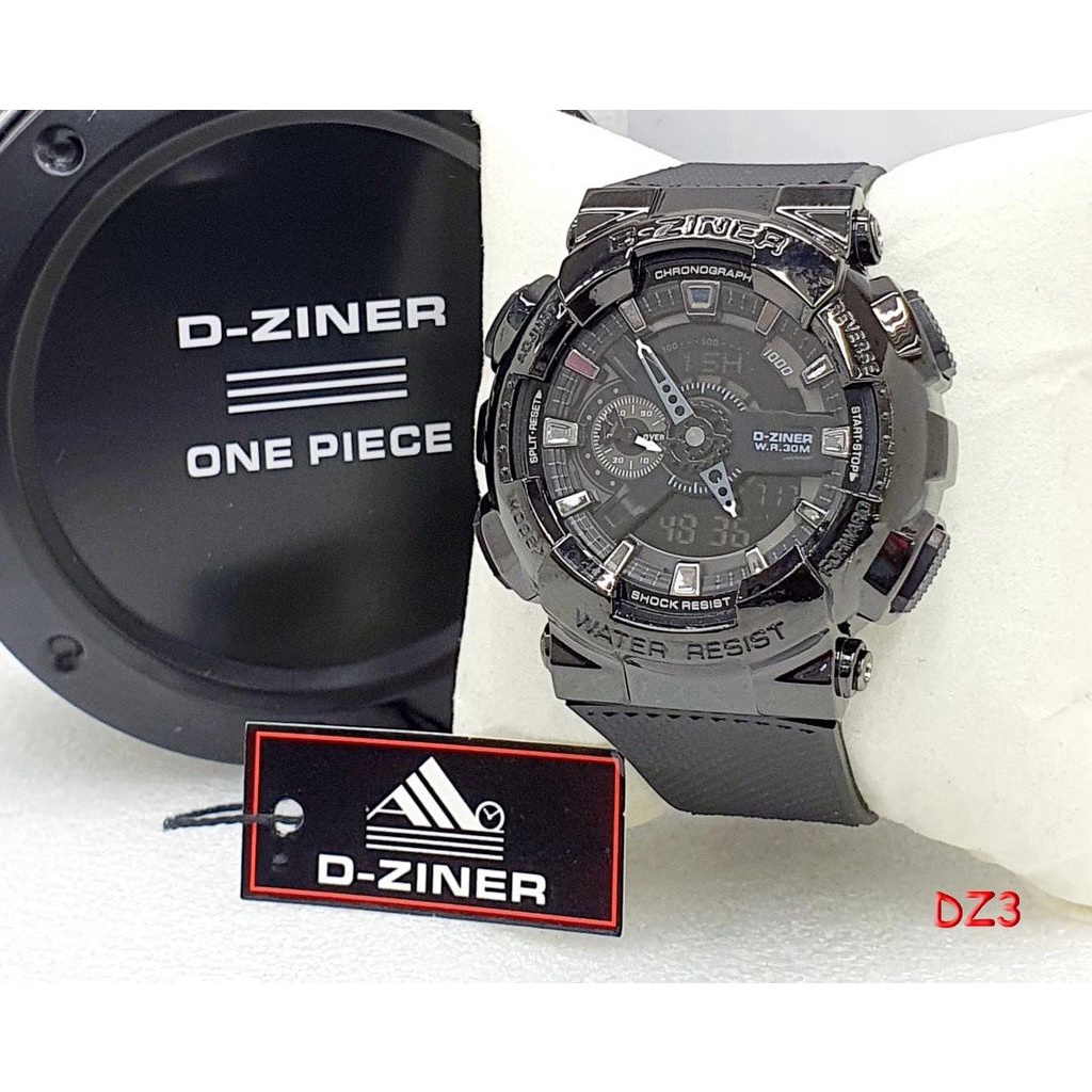 BEST SELLER JAM TANGAN PRIA D-ZINER X180 TALI RUBBER DOUBLE TIME TANGGAL AKTIF DM 4.5CM FREE BOX &amp; BATERAI || JAM TANGAN FASHION PRIA JAM TANGAN COWOK MURAH