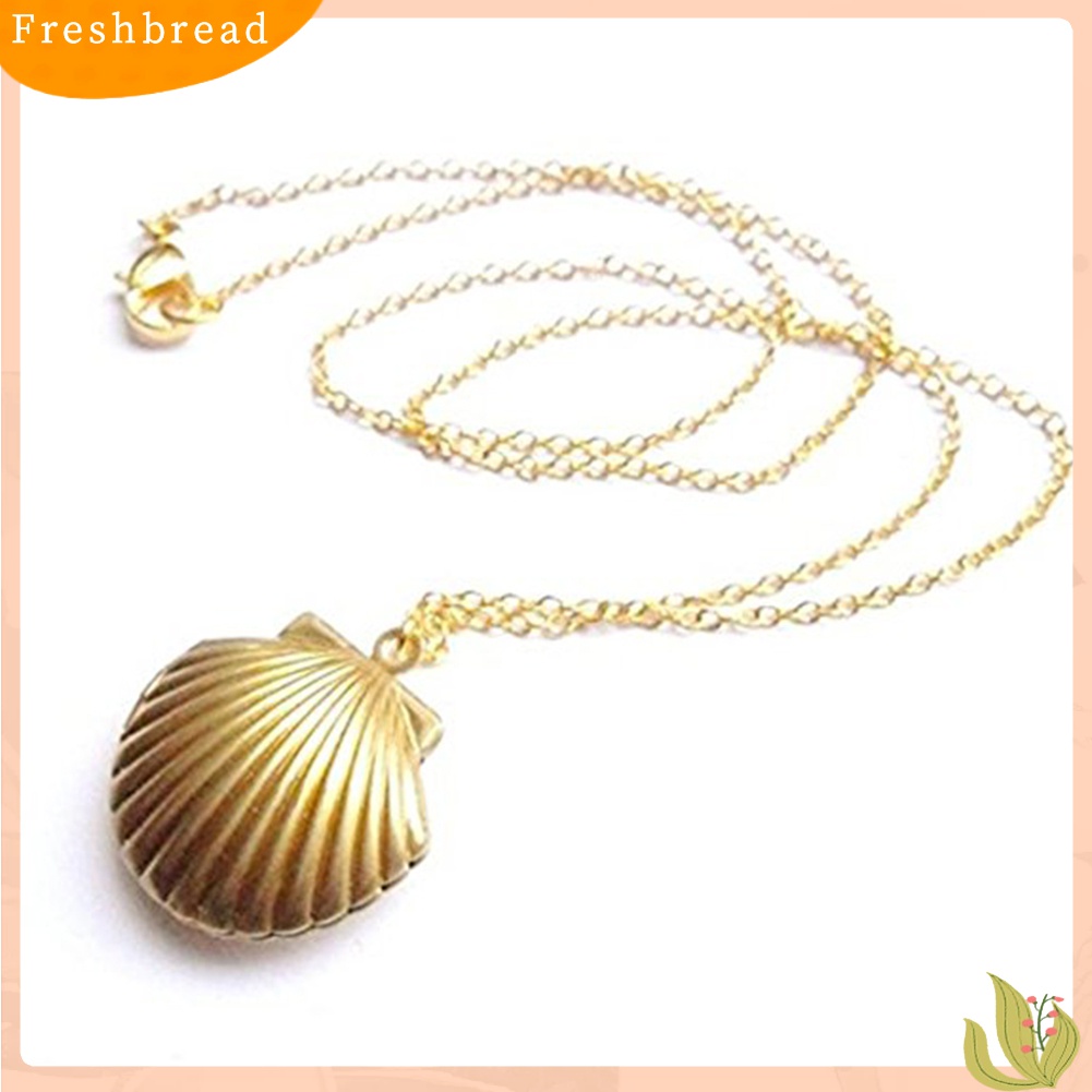 [TERLARIS]Women's Stylish Sea Shell Locket Pendant Alloy Chain Necklace Jewelry Gift