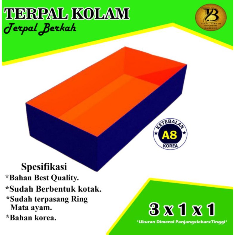 TERPAL KOLAM IKAN,TERPAL KOLAM LELE 3X1X1 A8