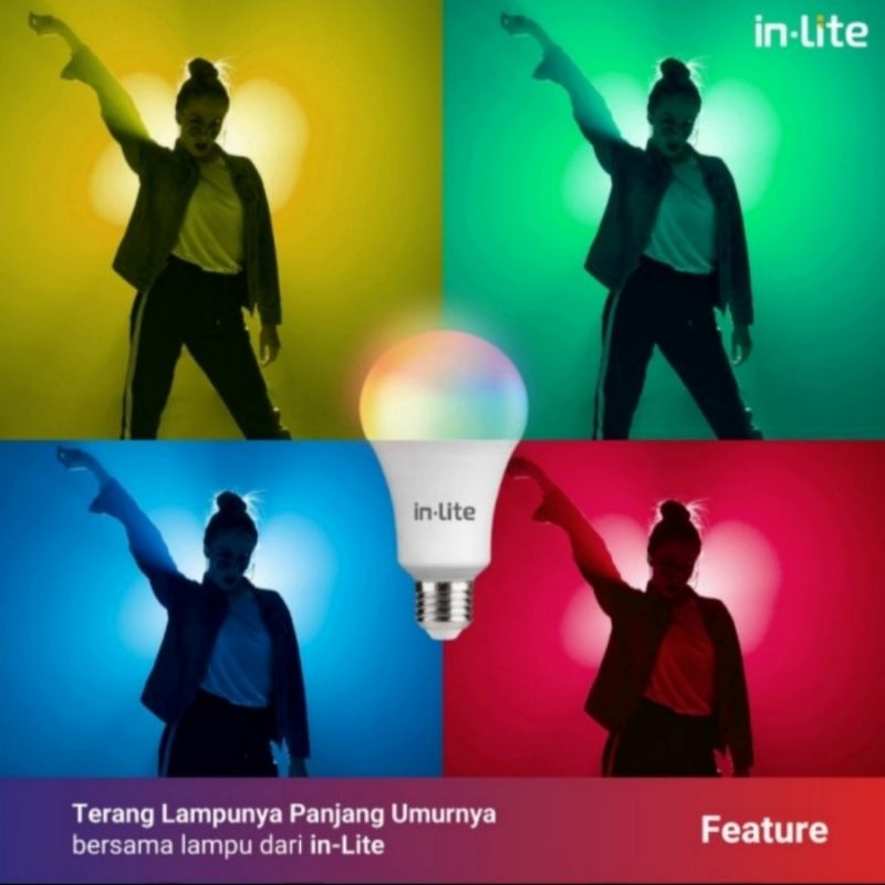 Lampu Bohlam LED Smart LED 9Watt InLite BLUETOOTH INSM 044