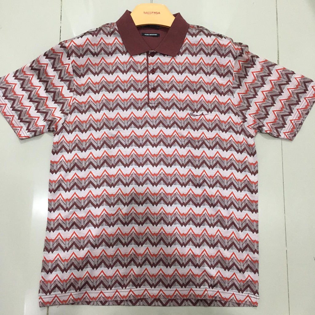 KAOS POLO MAN HASSENDA / BAJU POLO PRIA MOTIF / BAJU KERJA PRIA
