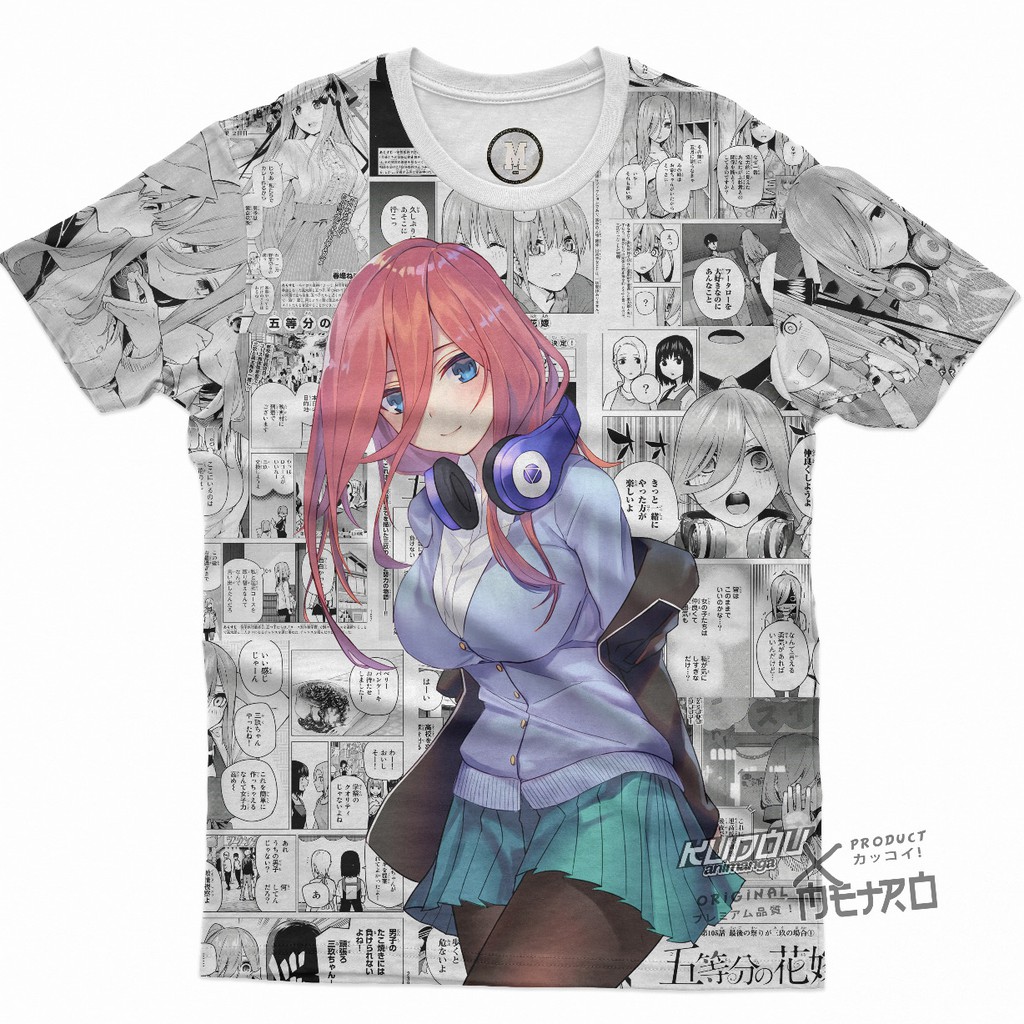 Tshirt Nakano Miku Fullprint  Quintessential Quintuplets Premium Dryfit