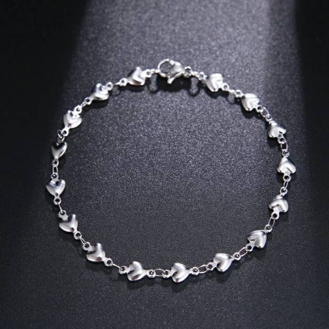 Gelang Titanium wanita Rantai Love Anti karat selamanya