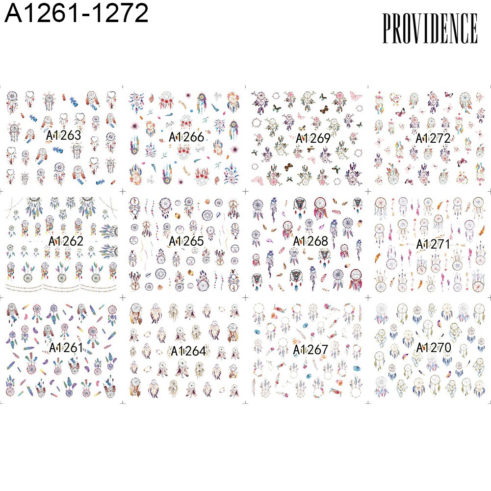 Providence 1 Big Sheet Water Transfer Dream Catcher Flower Nail Sticker DIY Manicure Decor