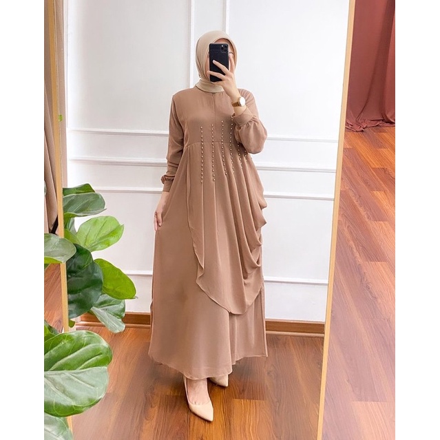 Aurora Dress Jumbo Ld 110/Dress Ceruti Payet S M L XL Jumbo/Dress Pesta/Dress Kondangan/Dress Sage